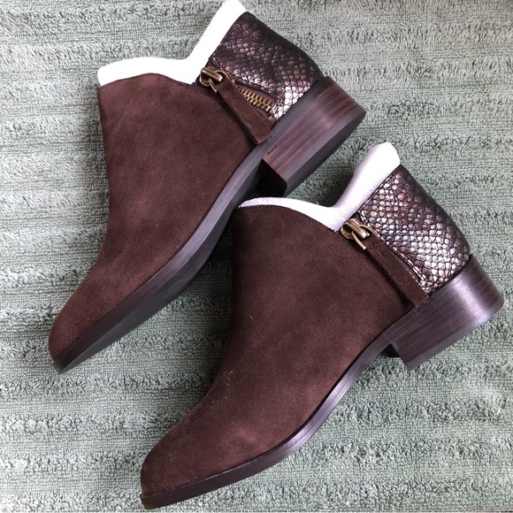 🤎 Genuine Suede Shootie with Snakeskin Detail 🤎 - Picture 7 of 12